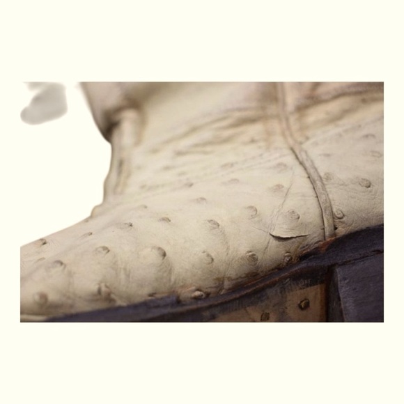 Nocona Men’s Cowboy Boots 7 EE Full Quill Ostrich Leather, Western, Cream/Ivory - Picture 11 of 16